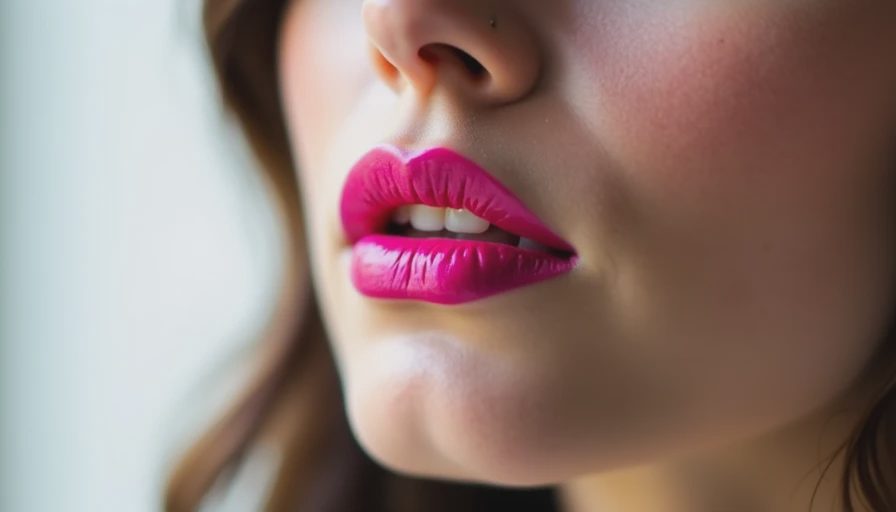 Visual context for fuchsia lipstick