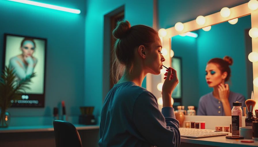 Visual context for blue red lip
